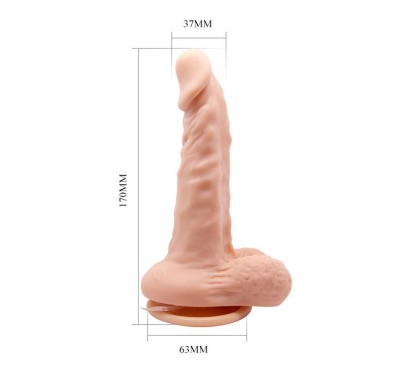 Penis z jądrami wibrujące dildo z przyssawką mocne